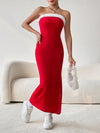 Cozy Holiday Charm: Christmas Fuzzy Strapless Tube Dress