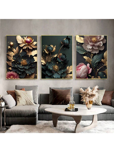 Enhance your home and office decor with our Minimalist Beauty Poster Set. Featuring 3 frameless posters in black and golden tones, these posters add a touch of elegance and simplicity to any space. Transform your environment and enjoy the calming benefits of minimalist design.