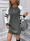 A Cozy Chic Must-Have with Contrast Raglan Sweatshirt Dress