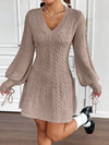 Chic and Cozy: Women's Lantern Sleeve Knit Sweater Dress