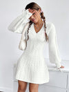 Chic and Cozy: Women's Lantern Sleeve Knit Sweater Dress