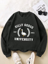 Plus Size Silly Goose University Fleece Sweatshirt – Cozy Autumn/Winter Casual Style