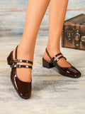 patent slingback Mary Jane pumps image 24 showing visible heel, strap, toe, color, and material details