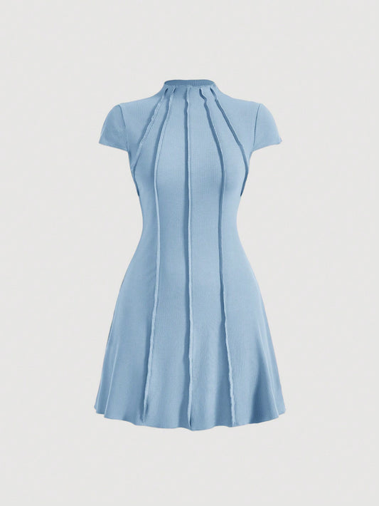 Chic and Sophisticated: Mock Neck Seam Detail Dress