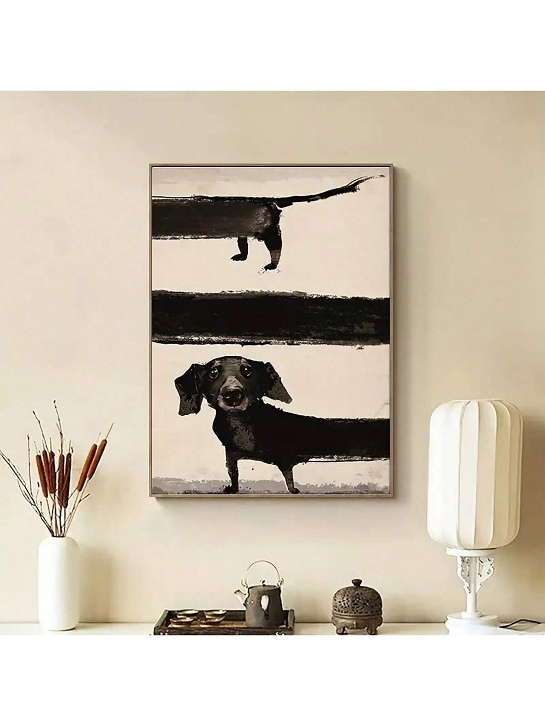 Add a playful touch to your decor with our Whimsical Dog Canvas Art Set. These modern posters are perfect for sprucing up your home or kitchen. Show off your love for dogs with this quirky and fun addition to your space.