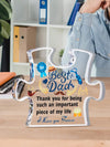 Father's Day Puzzle Shaped Acrylic Plaque: A Unique Gift for New Dads and Stepdads