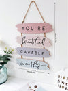 Empowering Wall Art: 'You Are Beautiful' Inspirational Sign for Uplifting Spaces