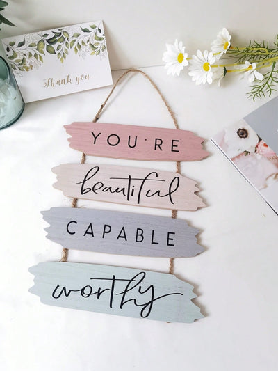 Empowering Wall Art: 'You Are Beautiful' Inspirational Sign for Uplifting Spaces