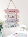 Empowering Wall Art: 'You Are Beautiful' Inspirational Sign for Uplifting Spaces