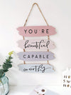 Empowering Wall Art: 'You Are Beautiful' Inspirational Sign for Uplifting Spaces