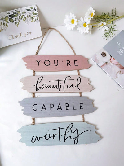 Empowering Wall Art: 'You Are Beautiful' Inspirational Sign for Uplifting Spaces