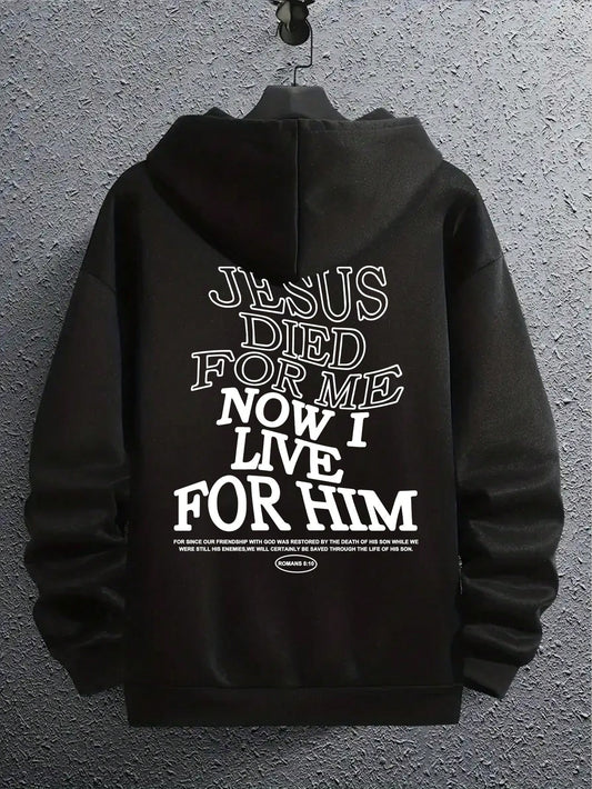 This men's hoodie is perfect for those looking for a bold and stylish addition to their wardrobe. Featuring a unique cross graphic and a striking slogan, this hoodie offers a statement piece that is both fashionable and comfortable. Made with high-quality materials, it's sure to become a go-to choice for any occasion.