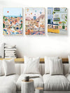 Nordic Travel Themed Canvas Triptych Set for Minimalistic Wall Art Decor without Frame