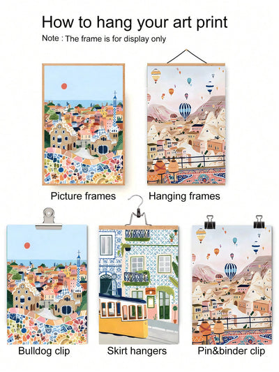 Nordic Travel Themed Canvas Triptych Set for Minimalistic Wall Art Decor without Frame