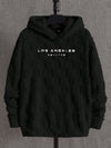 Men's Cozy Hooded Sweatshirt with Letter Embroidery