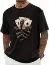 Make a statement with this unique Men's Playing Card Print T-shirt. Crafted from high-quality materials and featuring a bold design, this shirt is perfect for those who want to stand out from the crowd. The soft fabric and modern fit provide both comfort and style, making it a versatile addition to any wardrobe.