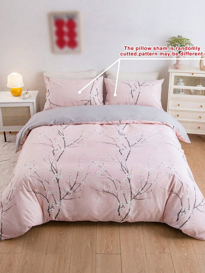 Plum Blossom Paradise: Decorate Your Bedroom with This Stunning Bedding Set