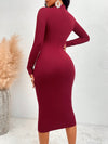 Chic Mock Neck Cut-Out Ruched Bodycon Dress - Elevate Your Style!