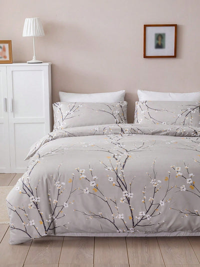 Plum Blossom Paradise: Decorate Your Bedroom with This Stunning Bedding Set