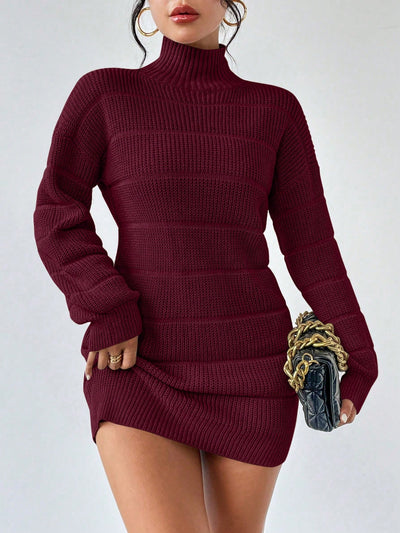 Luxurious Comfort: 3D Knit Woolen Sweater Dress