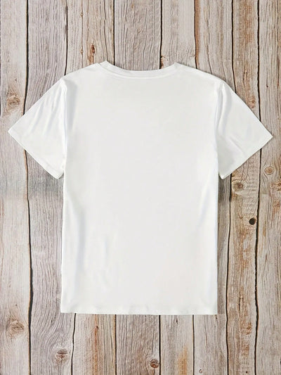 Hand Print Cool and Casual Men's T-Shirt for Commuting