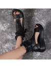 Chic Roman Style Waterproof Platform Black Sandals for Women - Elevate Your Summer Style