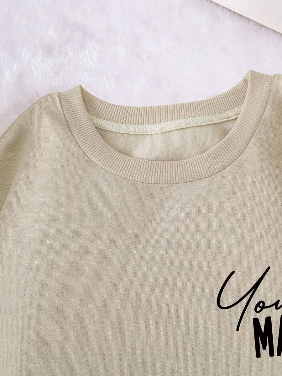 Detail view of Plus Size Womens Heart Pattern Sweatshirt - Inspirational Message Pullover for Fall and Winter for everyday styling