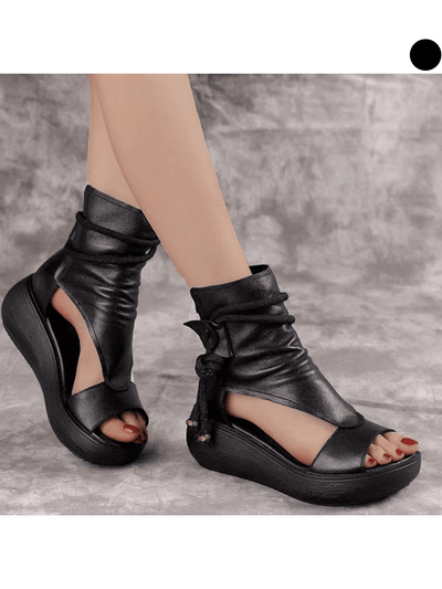 Red Waterproof Platform Sandals: Elevate Your Style with Slope Heel Fashion