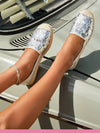 Shimmering Steps: Metallic Detail Espadrille Flats for Summer Vacation