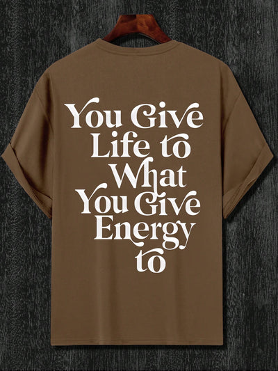 Embrace Your Style with the Ultra-Loose Men's Slogan Graphic T-Shirt