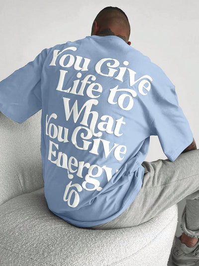 Embrace Your Style with the Ultra-Loose Men's Slogan Graphic T-Shirt