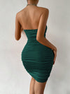 Chic Cut-Out Backless Halter Neck Bodycon Dress with Raffin Chain Strap