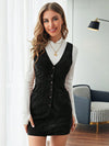 Cord Overall Dress with Patch Pockets - Stay Fashionable and Practical