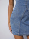 Chic Washed Denim Strapless Dress - Effortless Style for Any Occasion