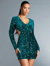 Stunning Plunging Neck Sequin Bodycon Dress - Shine Bright in Style