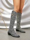 Chic and Sleek: Women's High Heel Pointed Toe Knee-high Boots with Back Zipper