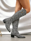 Chic and Sleek: Women's High Heel Pointed Toe Knee-high Boots with Back Zipper