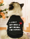 Adorable Thin Cat and Dog Printed Black Vest for Stylish Pet Wear