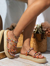Colorful Woven Band Flat Sandals: Summer Holiday Espadrilles