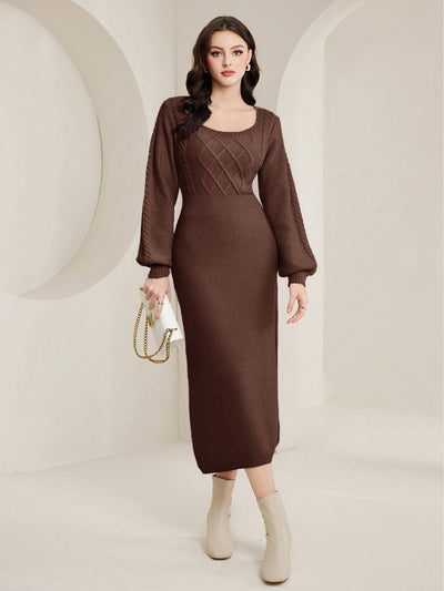 Luxe Lantern Sleeve Sweater Dress: A Chic Winter Essential