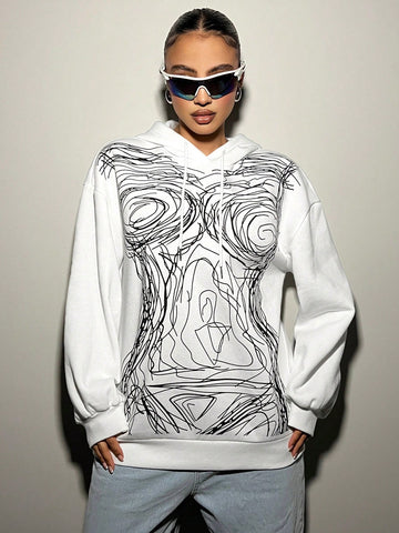 This Super Loose Body Contouring Printed Hoodie is a must-have for women looking for both comfort and style. Its loose fit allows for easy movement, while its unique print adds a touch of personality. Made with high-quality materials, this hoodie is perfect for everyday wear.