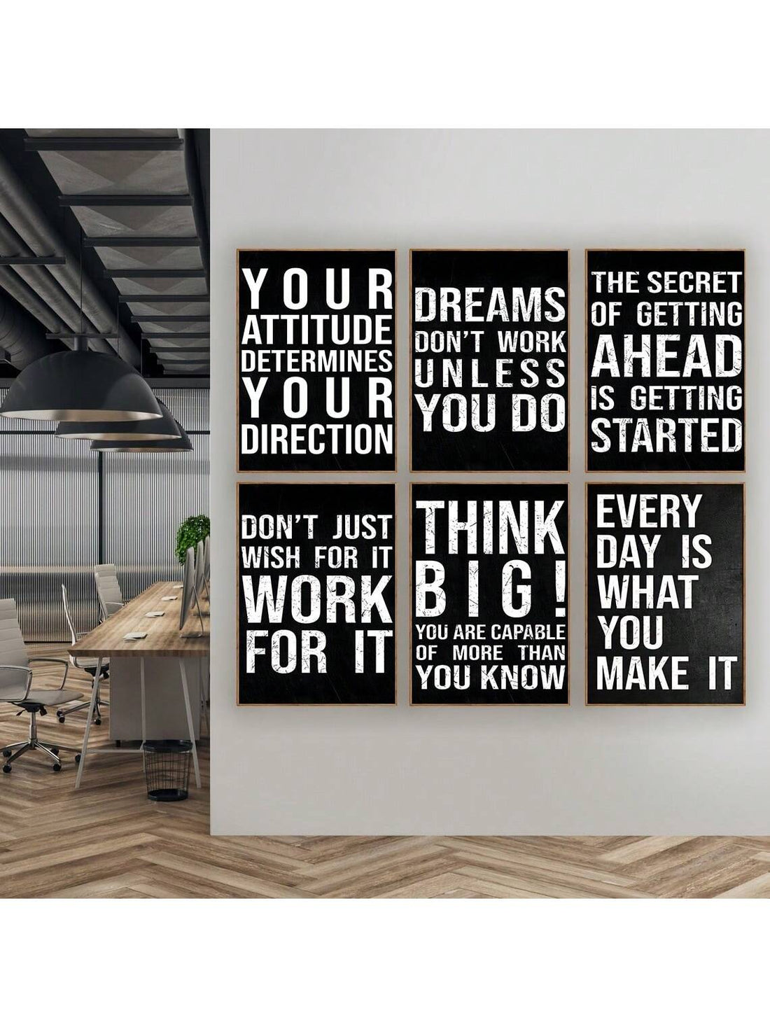 Enhance your workspace or classroom with our Motivational Office Poster Set. Featuring modern art designs, these posters are designed to inspire and uplift. Perfect for living rooms and classrooms, their motivational messages are sure to boost productivity and creativity.