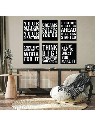 Motivational Office Poster Set: Modern Art Designs for Living Room and Classroom Decor