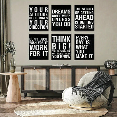 Motivational Office Poster Set: Modern Art Designs for Living Room and Classroom Decor