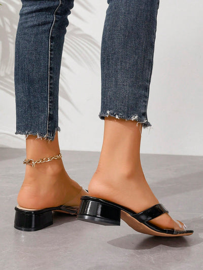 Sparkling Style: Women's Cross Strap High Heel Slippers