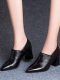 Front view 1 of Stylish Pointed Toe Chunky Heel Pumps for Women - Comfortable High Heels for Spring, Summer, and Autumn for shoes styling