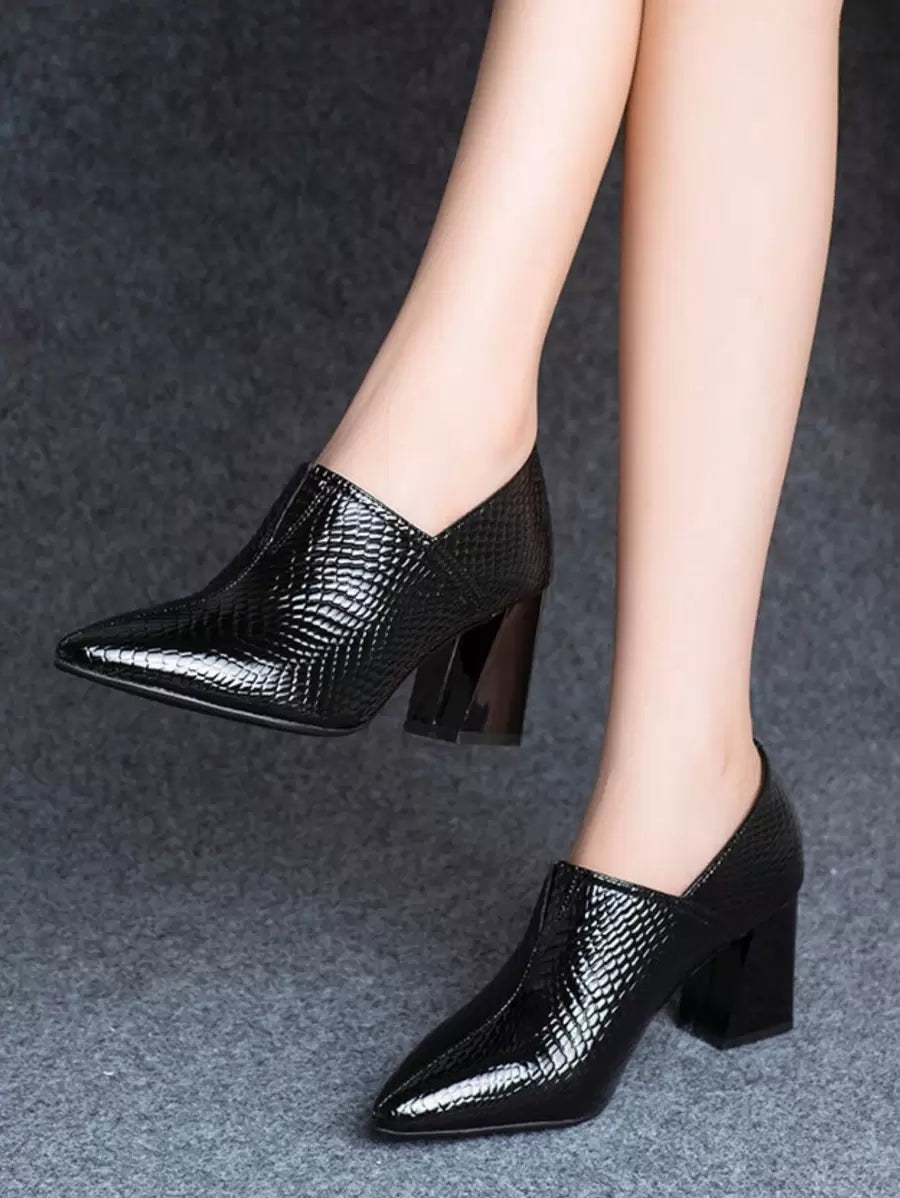 Side view 2 of Stylish Pointed Toe Chunky Heel Pumps for Women - Comfortable High Heels for Spring, Summer, and Autumn for shoes styling