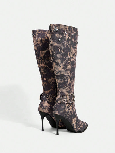 Like a Star in these Knee-High Boots with Buckle Detail