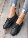 Chic and Comfortable: Women's Sporty Slip-On Shoes with Contrast Binding Design and Lace-Up Front Sneakers