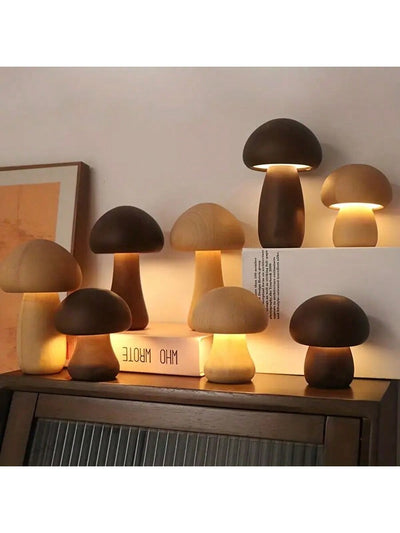 Unique Mushroom Table Lamp: Adjustable LED Brightness for Creative Home Decoration